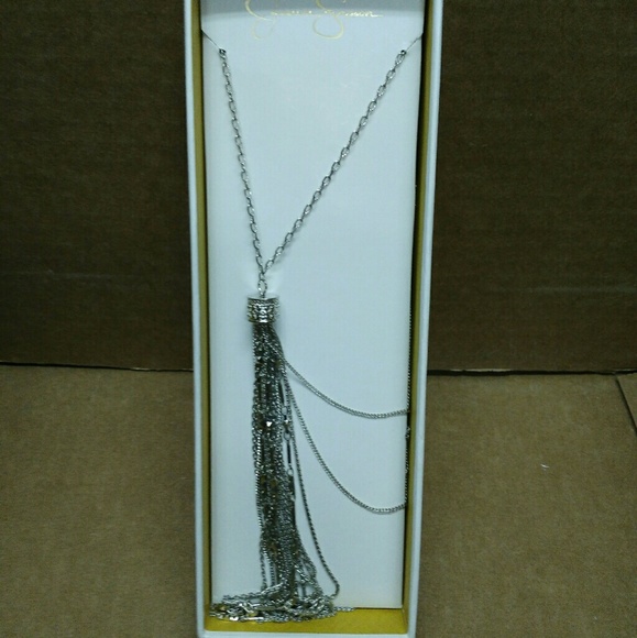 Jessica Simpson Silvertone  24inch Tassel Necklace - Picture 2 of 3